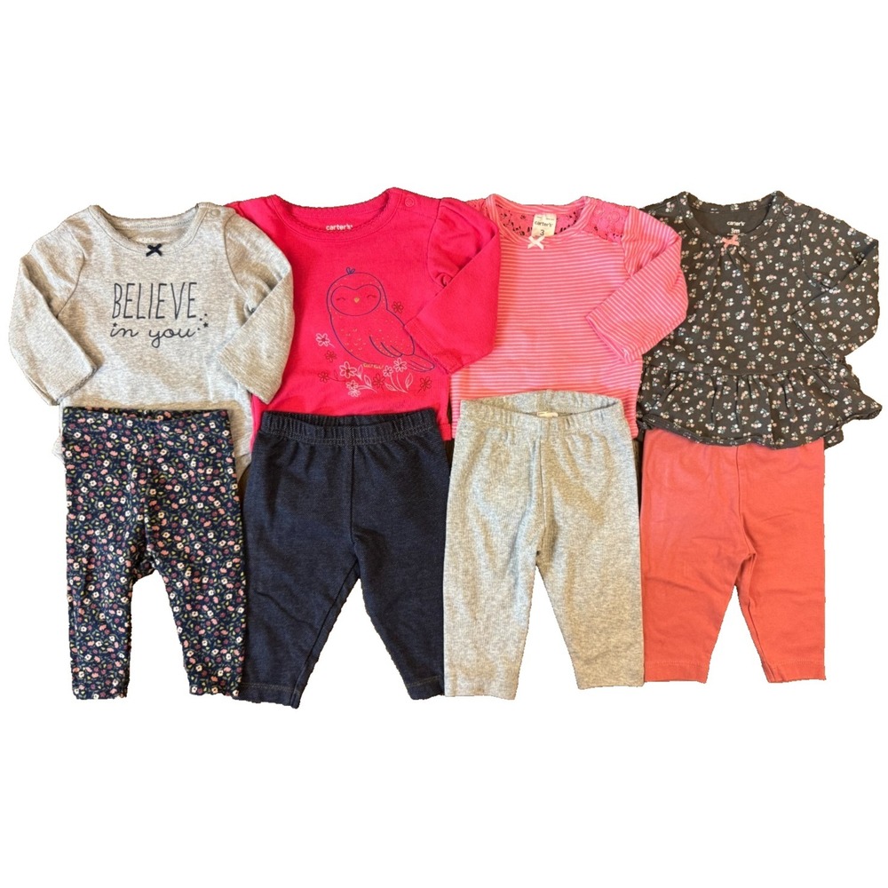 Baby Girl Outfits 3 Months Leggings Pants Bodysuits Shirts Clothes Long Sleeves